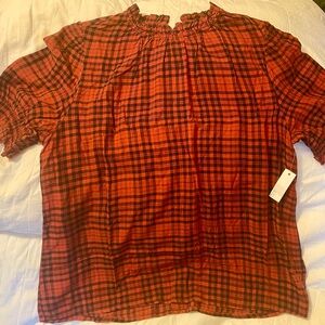 Plaid Kids Shirt in Red and Black